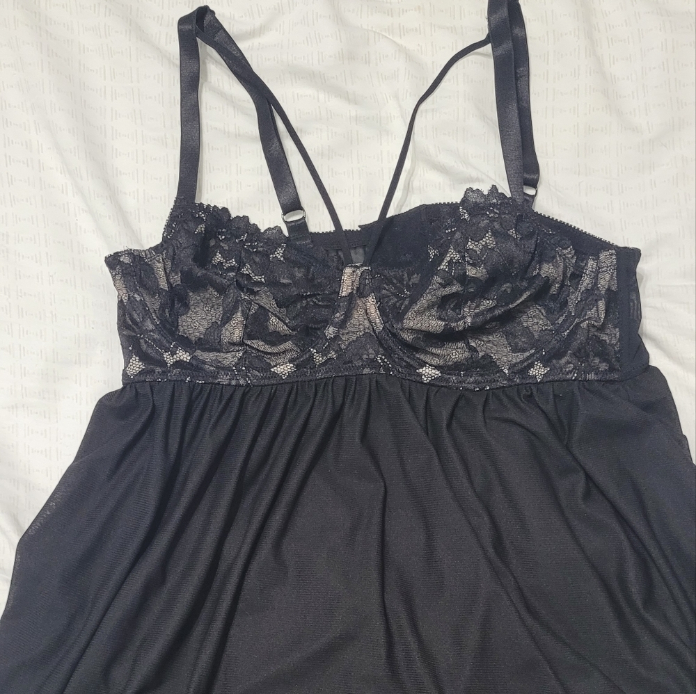 Torrid Black Lace Trim Babydoll